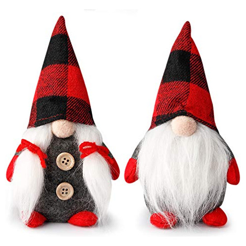 Conjunto De 2 Gnomos De Navidad Sr. Y Sra., Muñecos De...