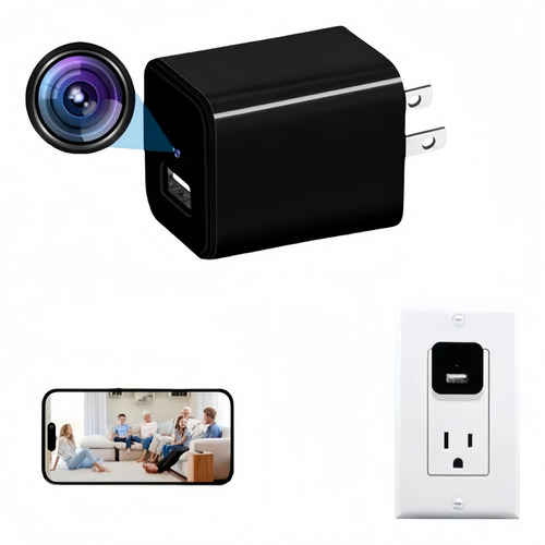 1080p Wifi Hidden Camera Mini Wall Outlet Usb Charger App
