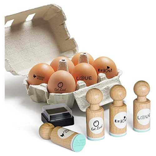 Sello De Huevos Personalizado Con Tinta, 4 Diseños Únicos