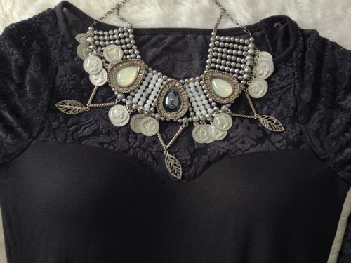 Vestido Preto Com Veludo Tam P