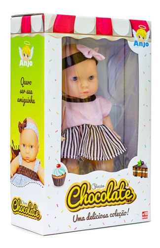 Boneca Bebê Vinil Infantil Coleção Chocolate