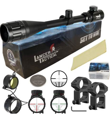 Lancer Tactical Mira 6-24x50 Iluminacion Punto Rojo Verde C
