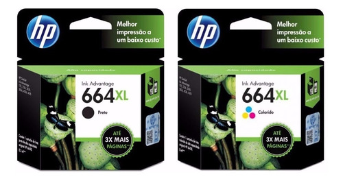 Juego X2 Cartuchos Hp 664xl 2135 3635 4535 4675 Originales