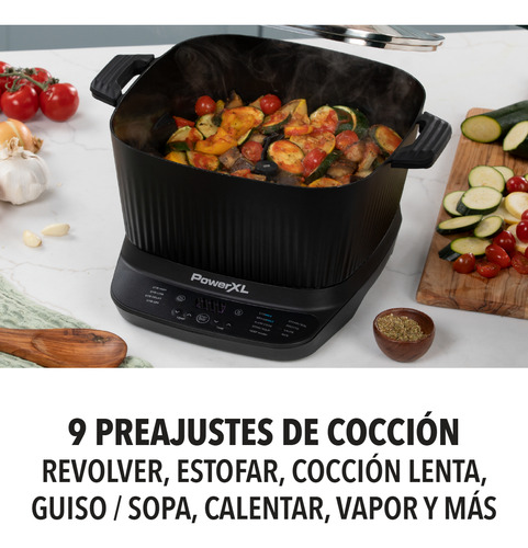 Olla Multifunción Powerxl Stirmax 7lts Manos Libres, Mc107d Color Negro
