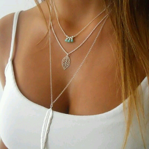 Colar Feminino Cor Prata 