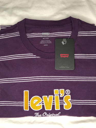 Remera Levis Violeta The Original-talle S/p/ch Relaxed Fit T