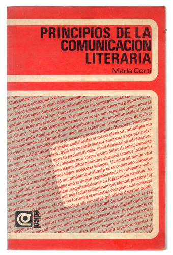 Principios De La Comunicación Literaria María Corti