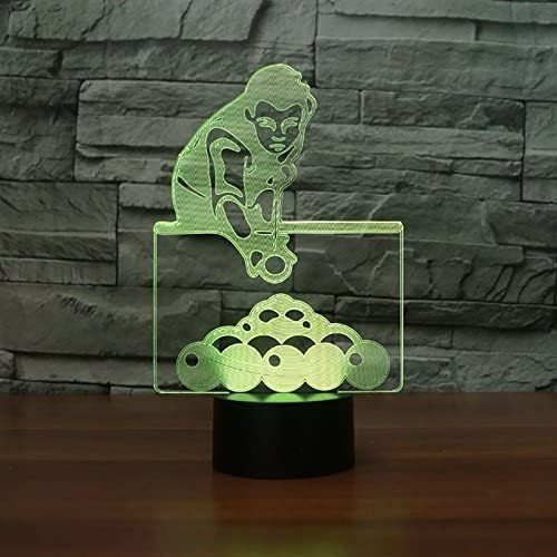 3d Jugar Billar Noche Luz 7 Cambio De Color Mesa Led