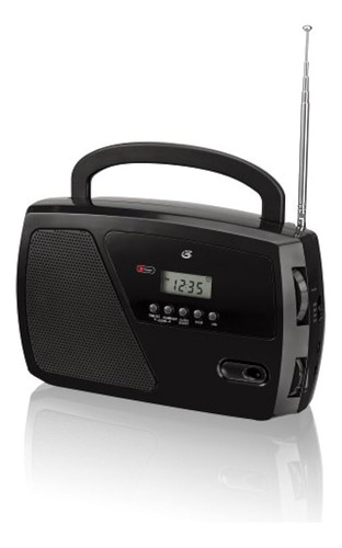 Gpx Inc R633b Portátil Onda Corta Radio Reloj Amfm Negro