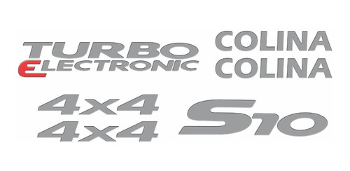 Kit Emblema Adesivo Resinado S10 Colina 4x4 Turbo Kitr18