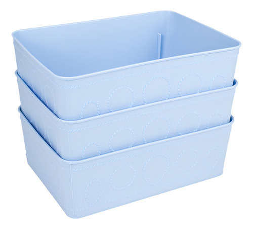 Kit 6 Cestos Multiuso Decorativo E 20 Cabides Infantis Azul