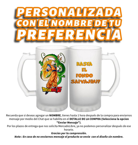 Tarro Cervecero Hasta El Fondo Anime Dbz 16oz 1pz A Elegir