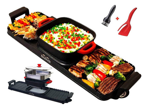 Skaiva 3 In 1 Electric Smokeless Grill And Hot Pot With St
