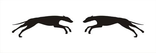 Set X 2 Calcomanías Perro Galgo Corriendo 28 Cm.