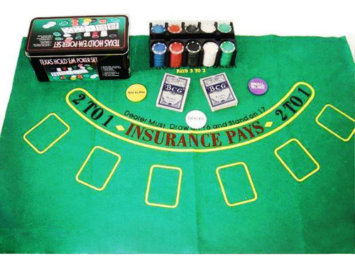 Fichero Poker Texas Holdem 200 Fichas Cartas Paño Black Jack
