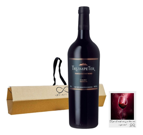 Box Regalo Souvenir Estuche Vino Trumpeter Malbec 