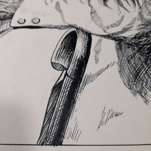 Imagem 5 de 7 de Pintura Desenho Nanquim Bico De Pena Datado 1953 Antigo