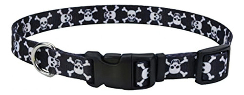 Collar Para Perro Coastal Style Skulls M Color Negro L&h