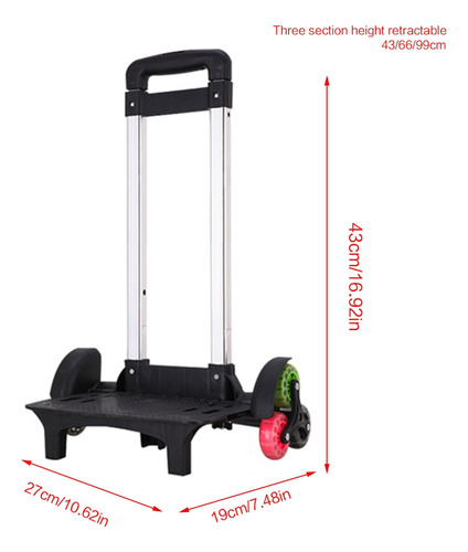 Mochila Trolley Con 6 Ruedas, Carritos De Equipaje Rodantes,