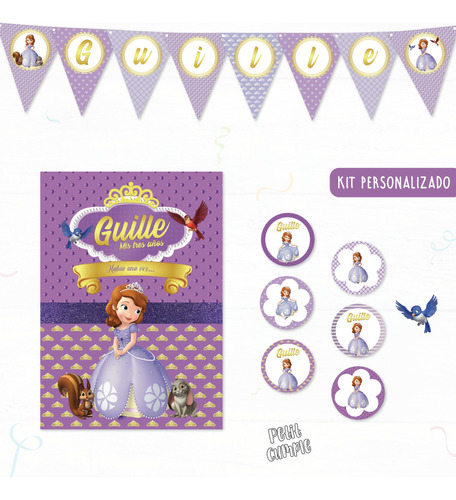 Kit Imprimible Princesa Sofia Personalizado Cumpleaños