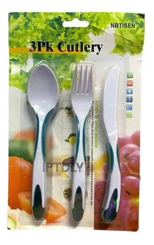 Kit Tenedor Cuchillo Cuchara Plástico Alta Calidad 9unid