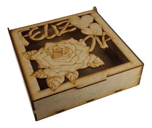 Imagen 3 de 9 de Caja Con Motivos Mama En Mdf Corte Laser