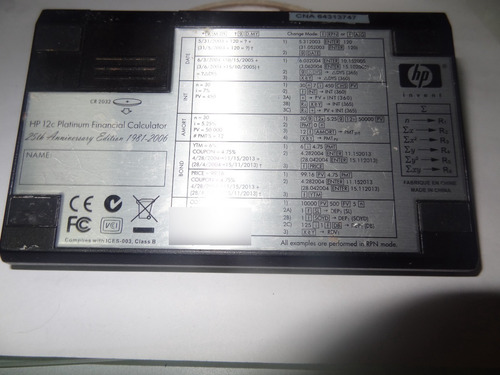 Hp 12c Platinum Calculadora Financiera (Usado)