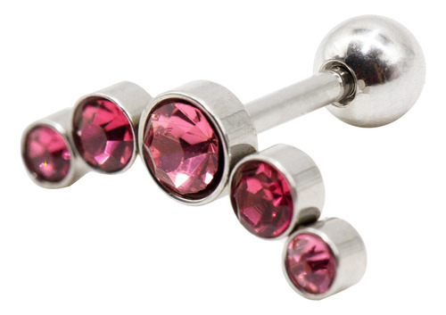 Piercing Mbbej Helix Con Piedras  C/rosado Ac Quirurgico 1un