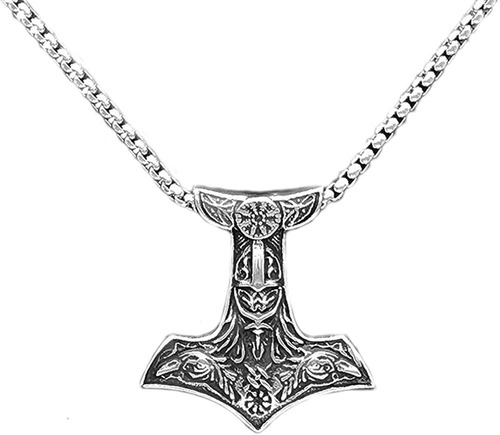 Collar De Martillo Vikingo, Colgante Nórdico De Mjolnir Con 