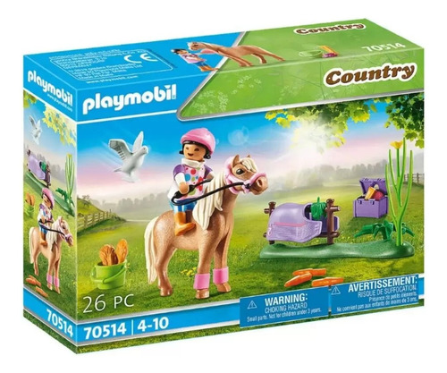 Playmobil Country - Fazenda Dos Pôneis Cavalo 26 Peças 70514