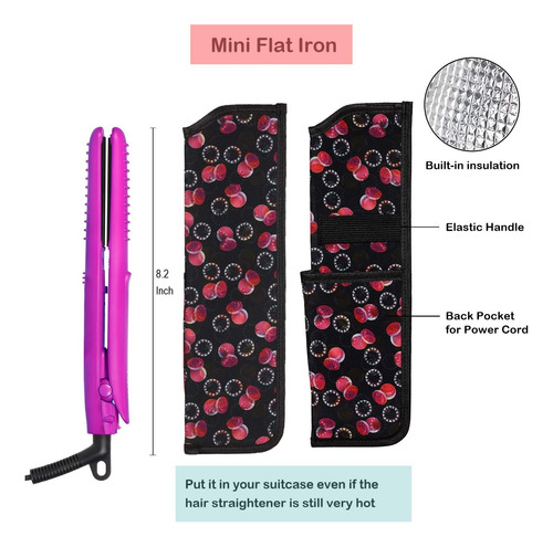 Jyfeel Mini Plancha Plana De Viaje, 2/3 Pulgadas, Turmalina.