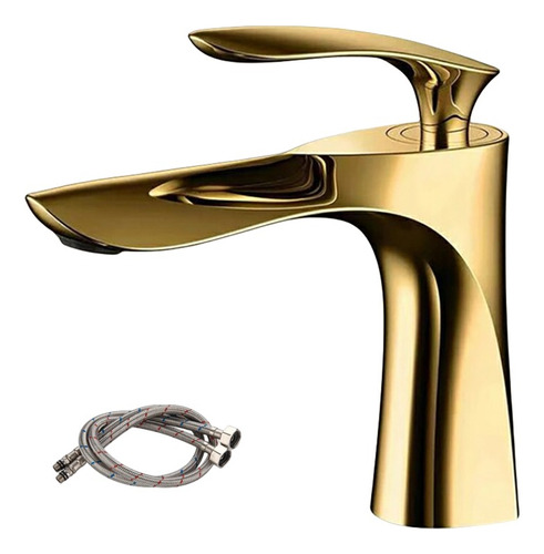 Grifo mezclador de baño Yesop Y-259 Casacata, dorado brillante, de una sola manija
