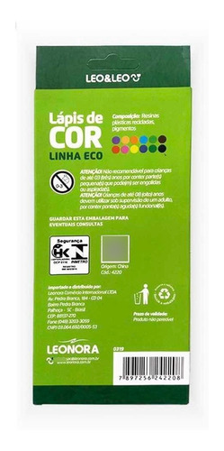 Lápis De Cor 12 Cores Léo & Léo Linha Eco