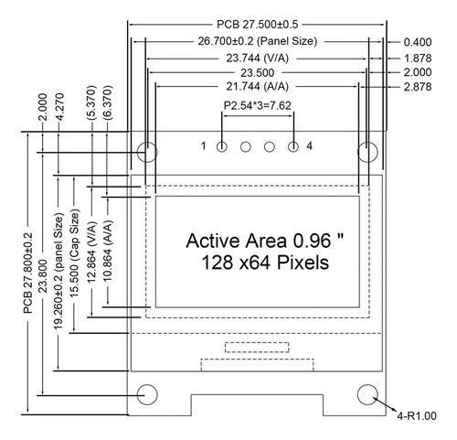 Tela Oled 0,96 Pol. I2c Arduino 128x64 4 Pinos