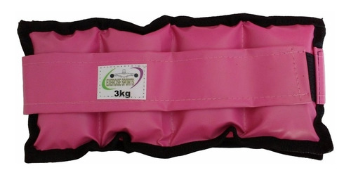 Imagem 2 de 2 de Caneleira / Tornozeleira De Peso 3 Kg Rosa Par.