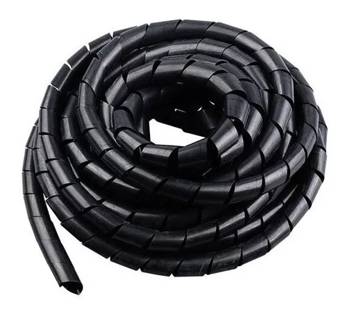 Espiral Negro Agrupa Cables Orgnizador De Cables 3/4 Rollo De 10 Metros  Organizador De Cables