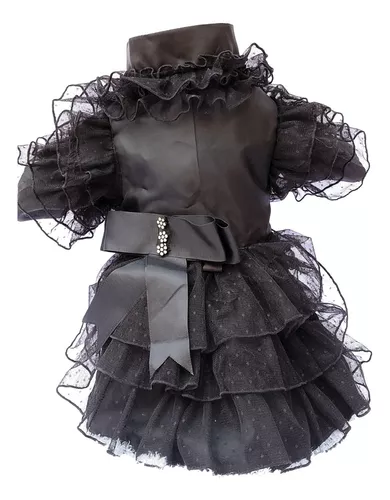 Encanto Oscuro: Vestido Merlina Addams Para Mascota