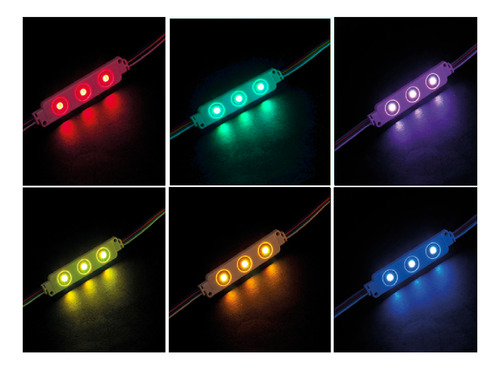 Modulo 3 Leds 12v Smd5050 0.72wexterior Ip65 Rgb Pack 100pzs
