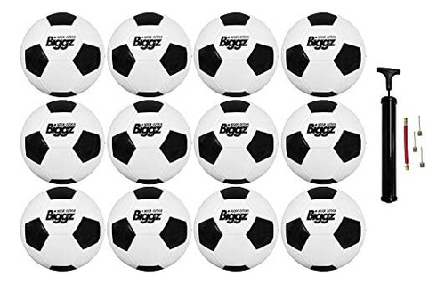 (12 Pack) Premium Classic Soccer Balls Size 4 Bulk Whol...