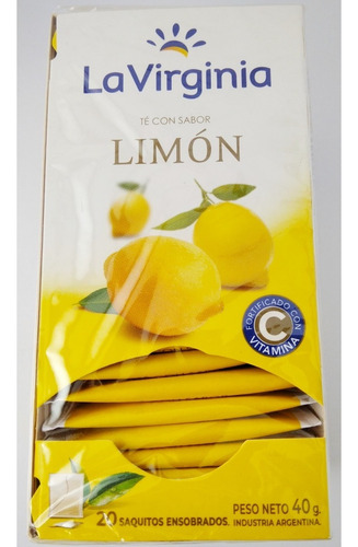 La Virginia Te Con Sabor Limon 20 Saquitos En Sobre 2 Gr