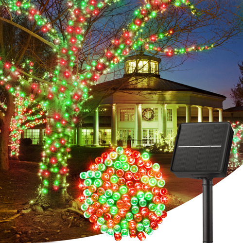 Luces Solares Minetom De Navidad Impermeables Exteriores Rojo Y Verde
