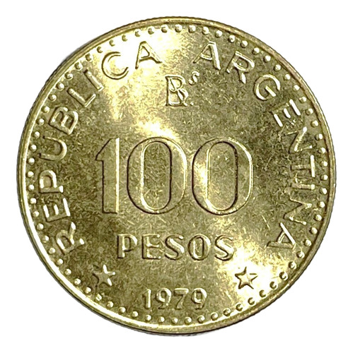Moneda De Bronce 100 Pesos Argentina 1979 Con Laureles