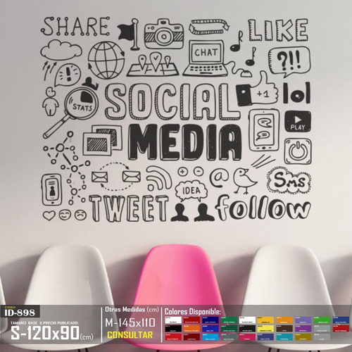 Vinilos Decorativos Social Media Para Oficinas Stickers