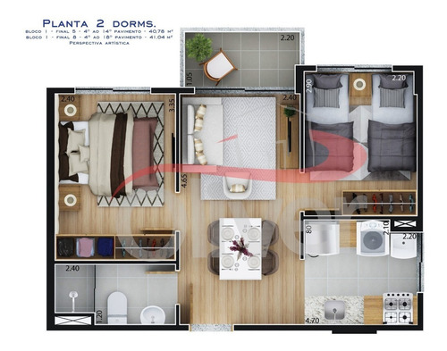 Imagem 13 de 15 de Residencial Parque Das Flores, Apartamento 2 Dormitorios, 1 Vaga De Garagem, Capão Raso, Curitiba, Parana - Ap00261 - 32958114
