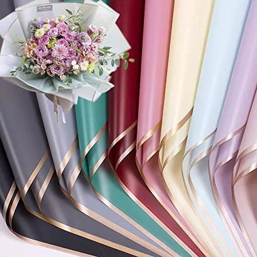 Papel Para Envolver Flores Xichen, 20 Unidades, 10 Colores