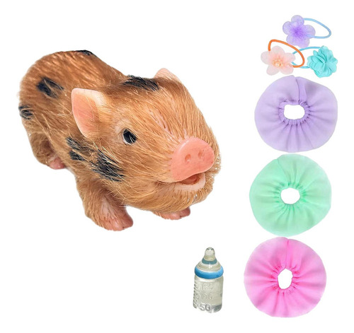 Fweaad Reborn Piggy Doll Mini Piggy Toy Silicone Pig Doll