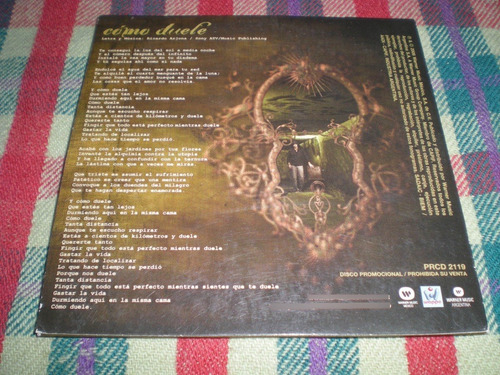 Ricardo Arjona / Como Duele Cd Ep Promo (66) (Usado)
