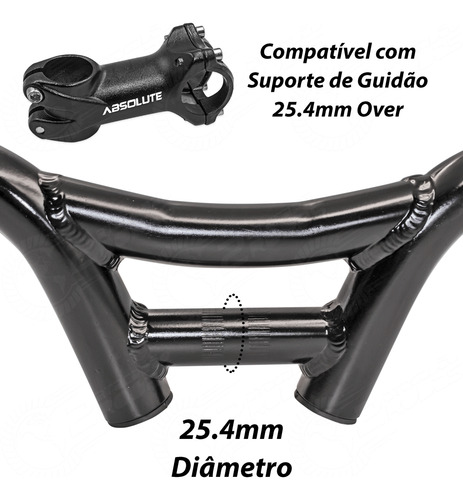 Manillar de bicicleta elevado Monaco Dh, 150 mm, aluminio, 690 x 25,4 mm