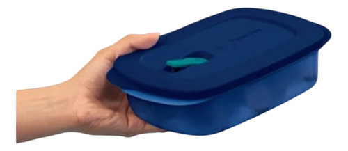 Tupperware Cristalwave Retangular Com Divisórias Ll 1 L Azul