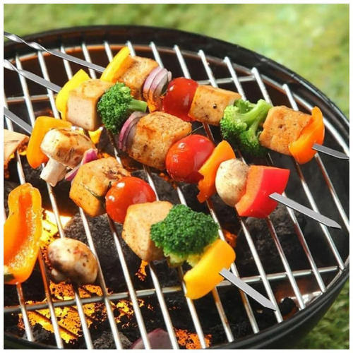 Pincho Para Asar, Mxbhl-002, 20 Pzas, 38x0.5 Cm, Acero Inoxi Color Silver